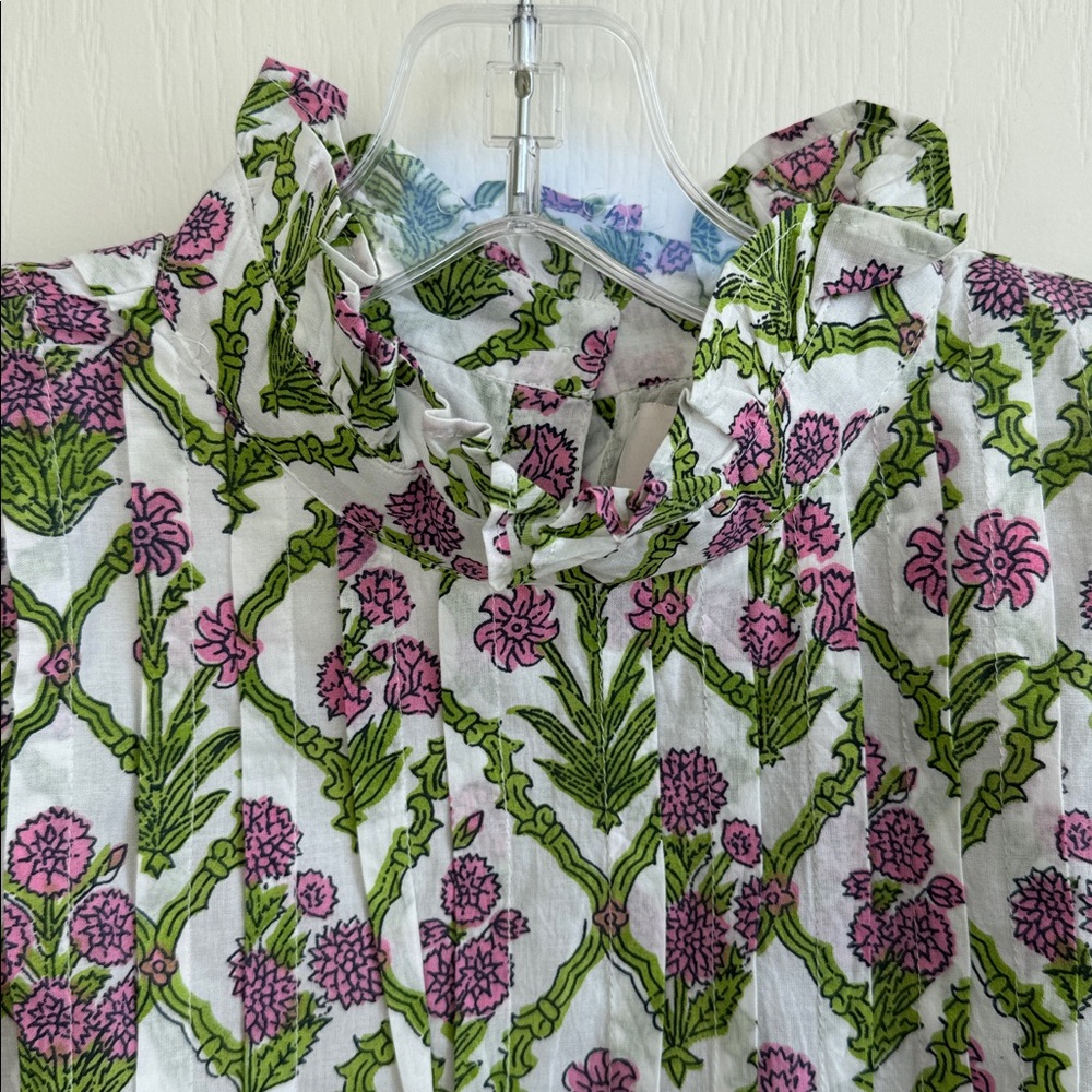 Floral Ruffle Sleeve Blouse - Picture 3 of 12